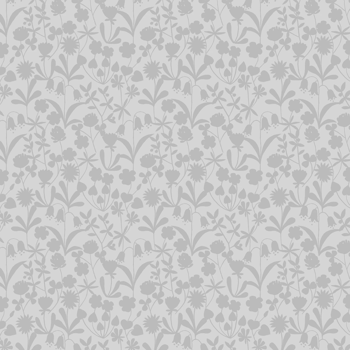 Grey on Grey Wildflowers Fabric – Tiny Tonals (Lewis & Irene)