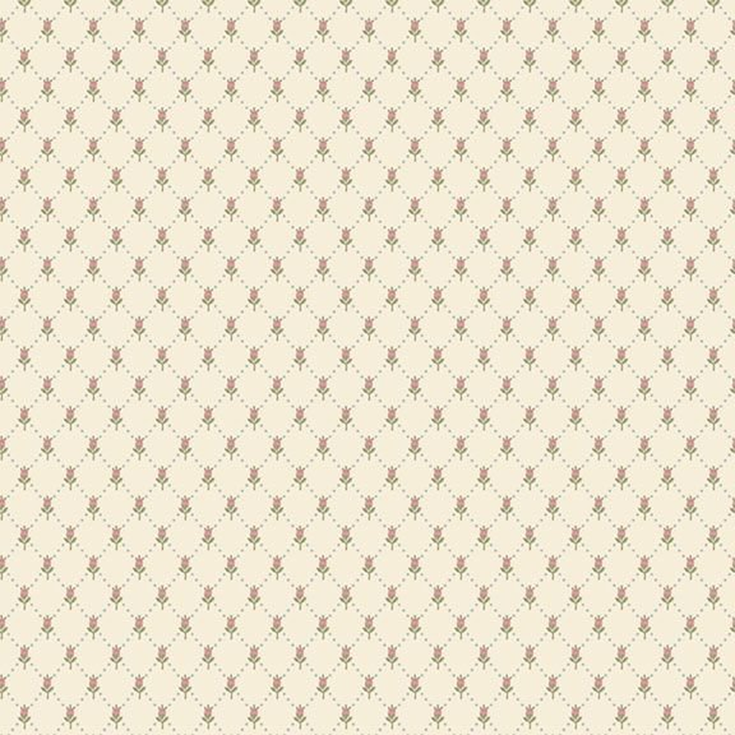 Cream Mini Bud Floral Fabric