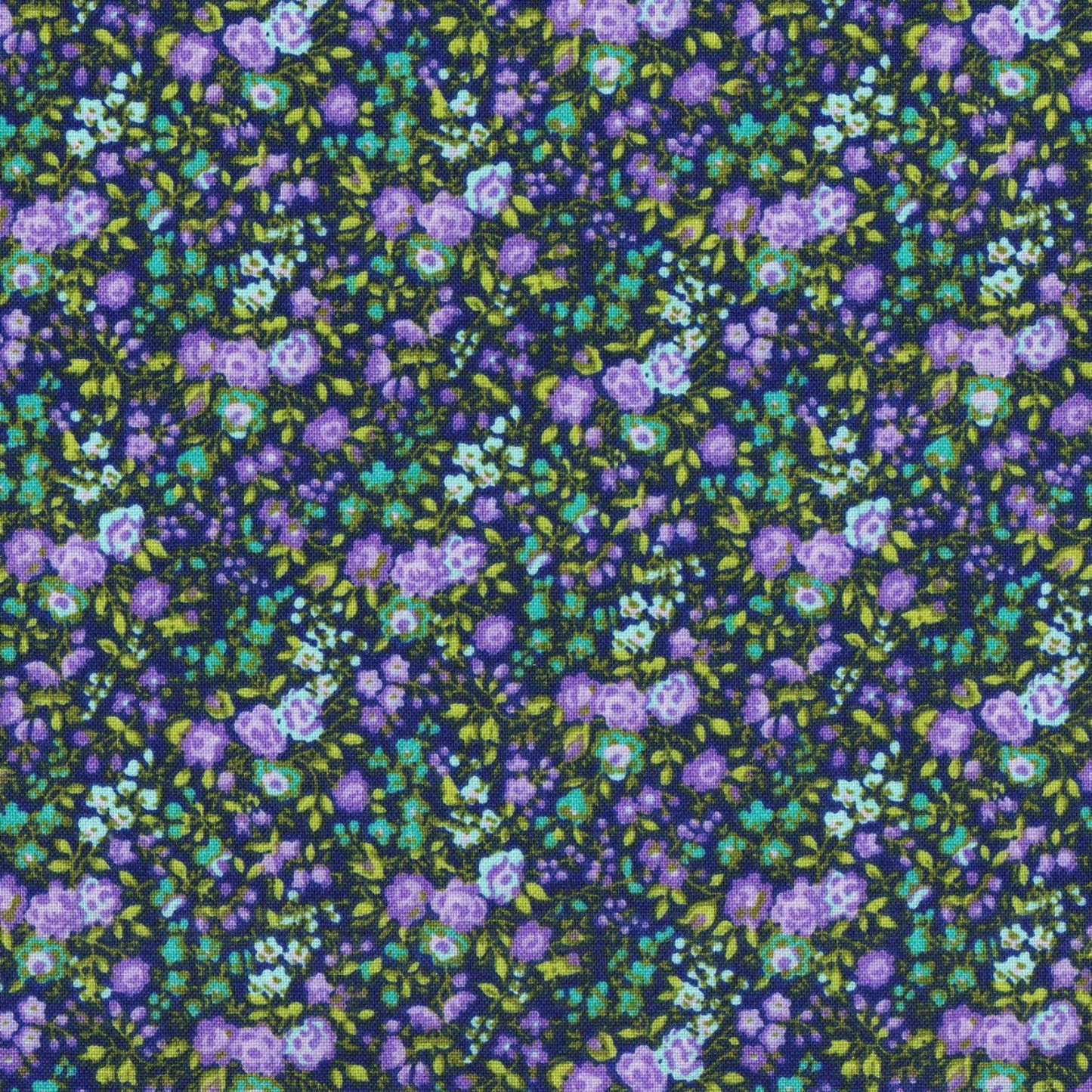Purple Small Bouquet Floral Fabric