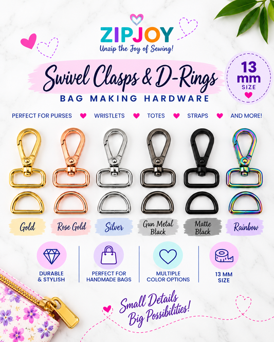 13mm Swivel Clasp & Matching D-Ring Sets | Bag Making Hardware