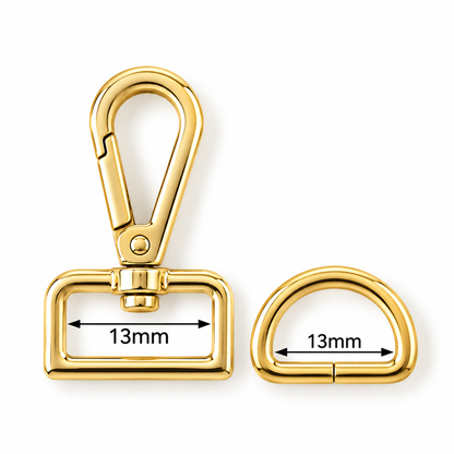13mm Swivel Clasp & Matching D-Ring Sets | Bag Making Hardware