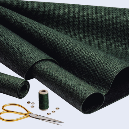 Hunter Green Textured Faux Leather – Basketweave Faux Leather