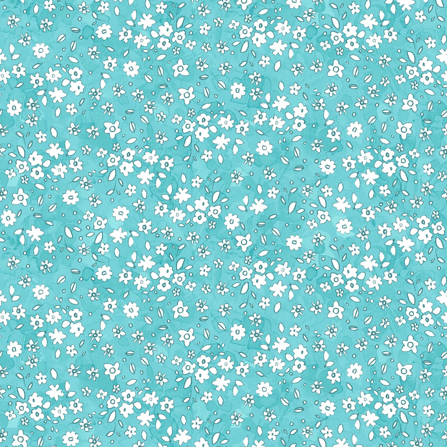 Aqua Daisies Fabric