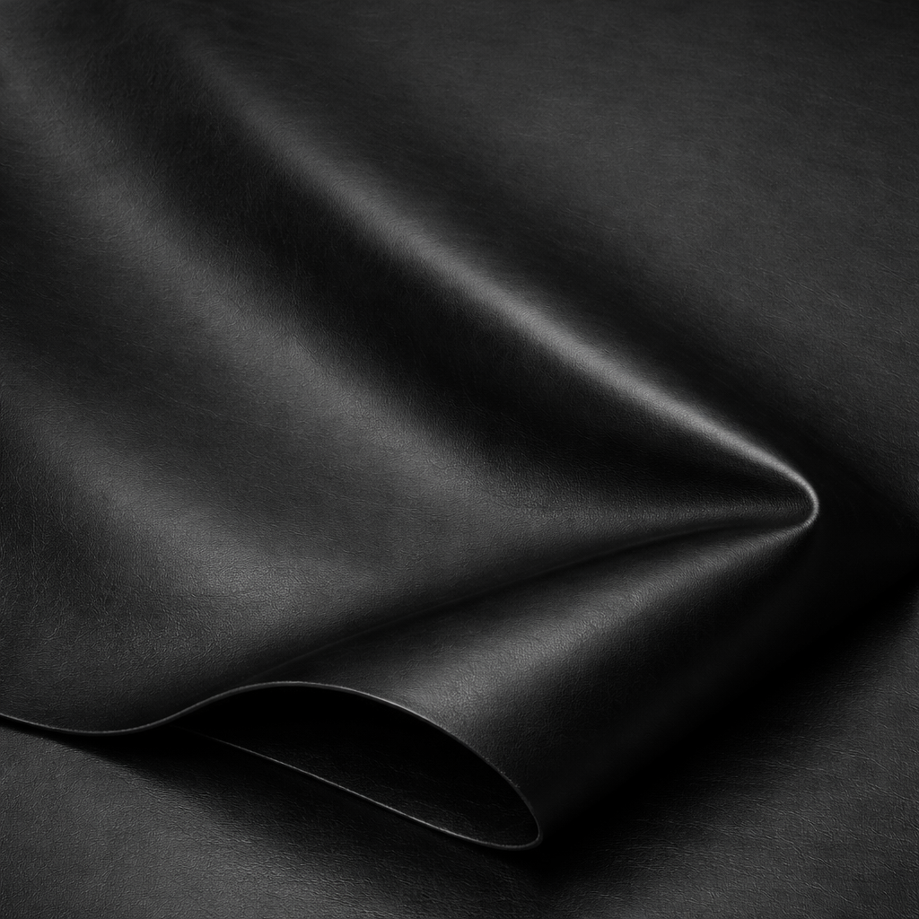 Black Faux Leather Fabric – Smooth Vegan Leather Material