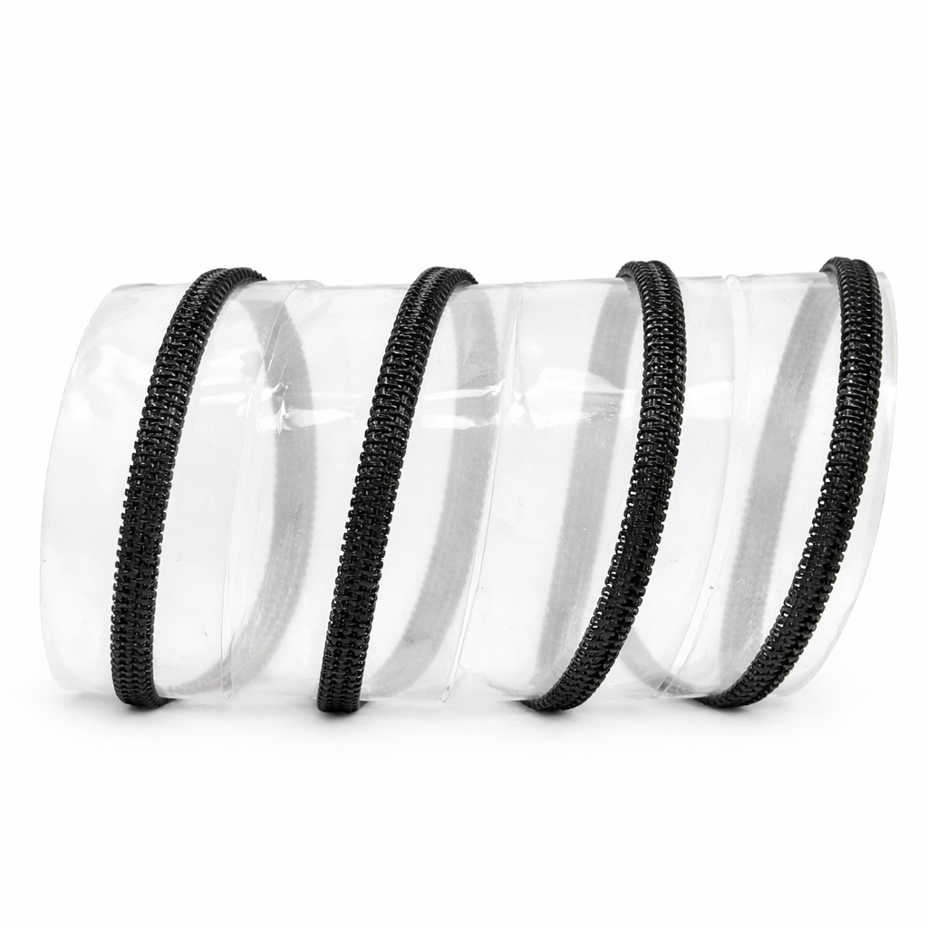 Clear #5 Nylon Zipper Tape – Multiple Metal Finishes Available(Sold by the Yard)