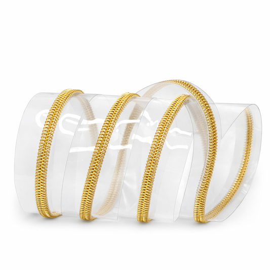 Clear #5 Nylon Zipper Tape – Multiple Metal Finishes Available(Sold by the Yard)