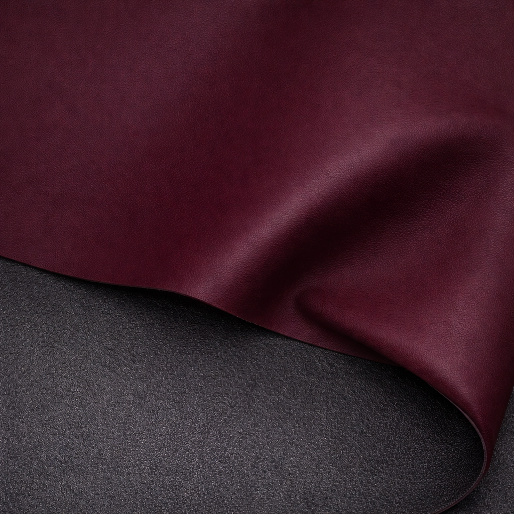 Burgundy Faux Leather Fabric – Smooth Vegan Leather Material