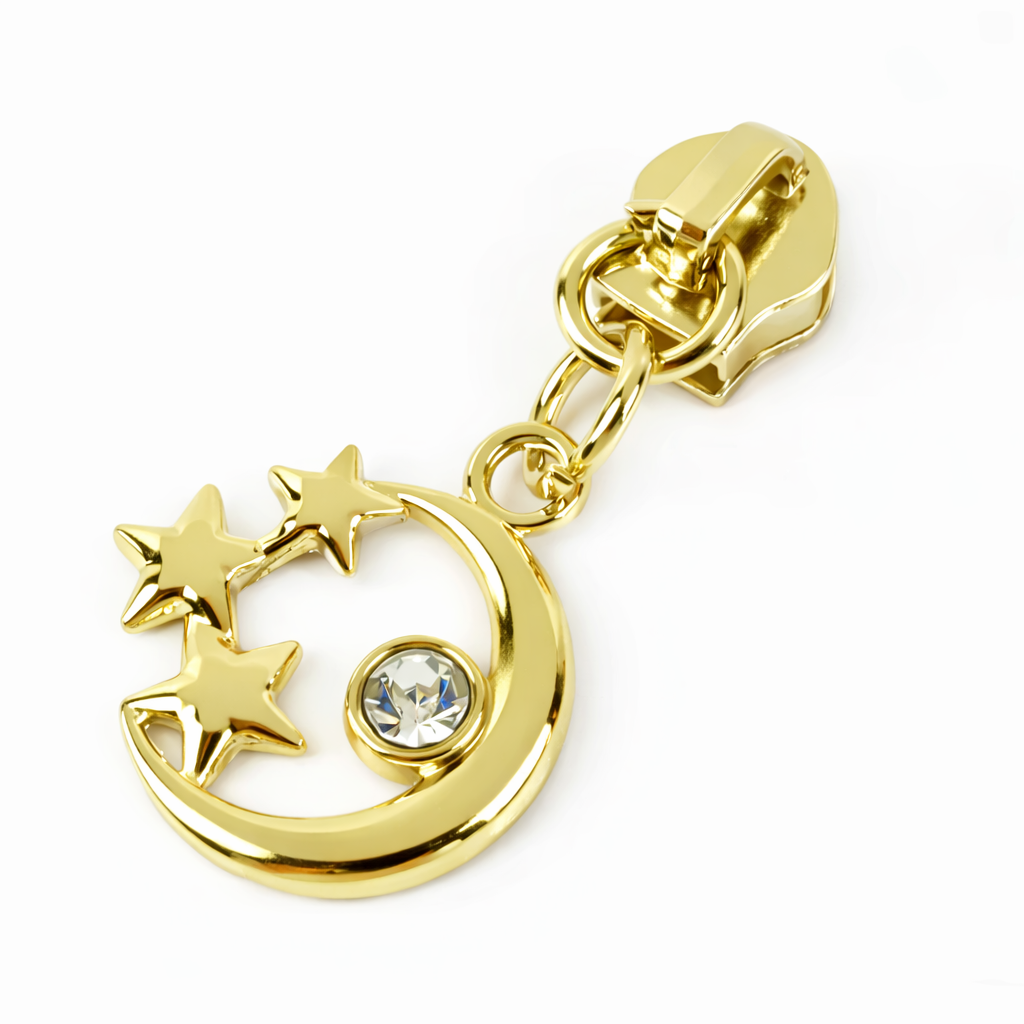 #5 Moon and Stars Zipper Pull (Fits #5 Nylon Coil Zipper Tape, 1-Pack)