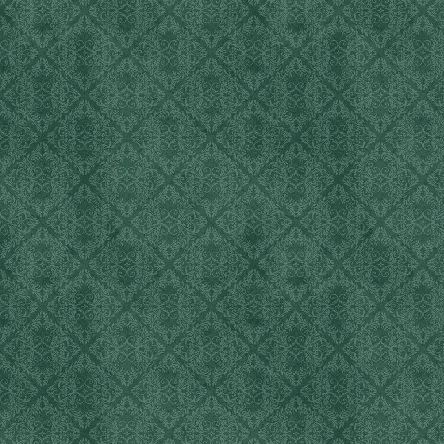 Green Damask Fabric – 100% Cotton Elegant Tonal Floral Pattern