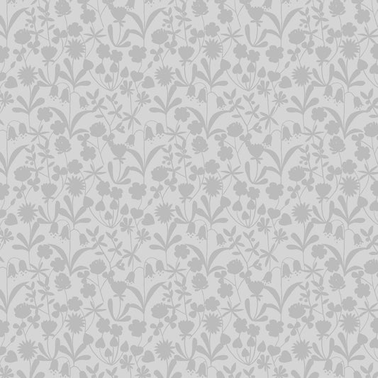 Grey on Grey Wildflowers Fabric – Tiny Tonals (Lewis & Irene)