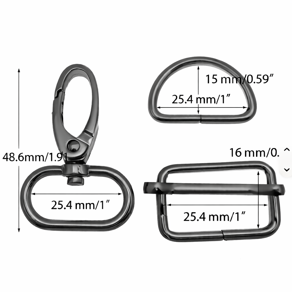 Sewing Hardware Set – Swivel Hook, D-Ring & Slider