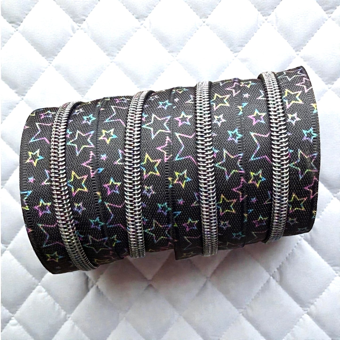 Midnight Star Print #5 Nylon Zipper Tape (Sold by the Yard)