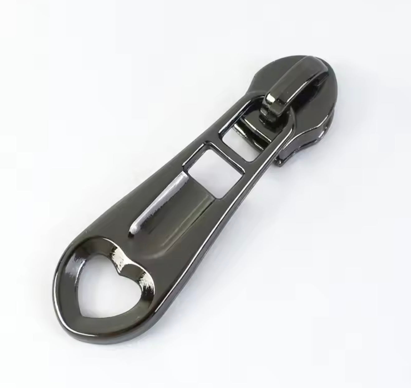 #5 Long Pull with Heart Zipper Pull (Fits #5 Nylon Coil Zipper Tape, 1-Pack)