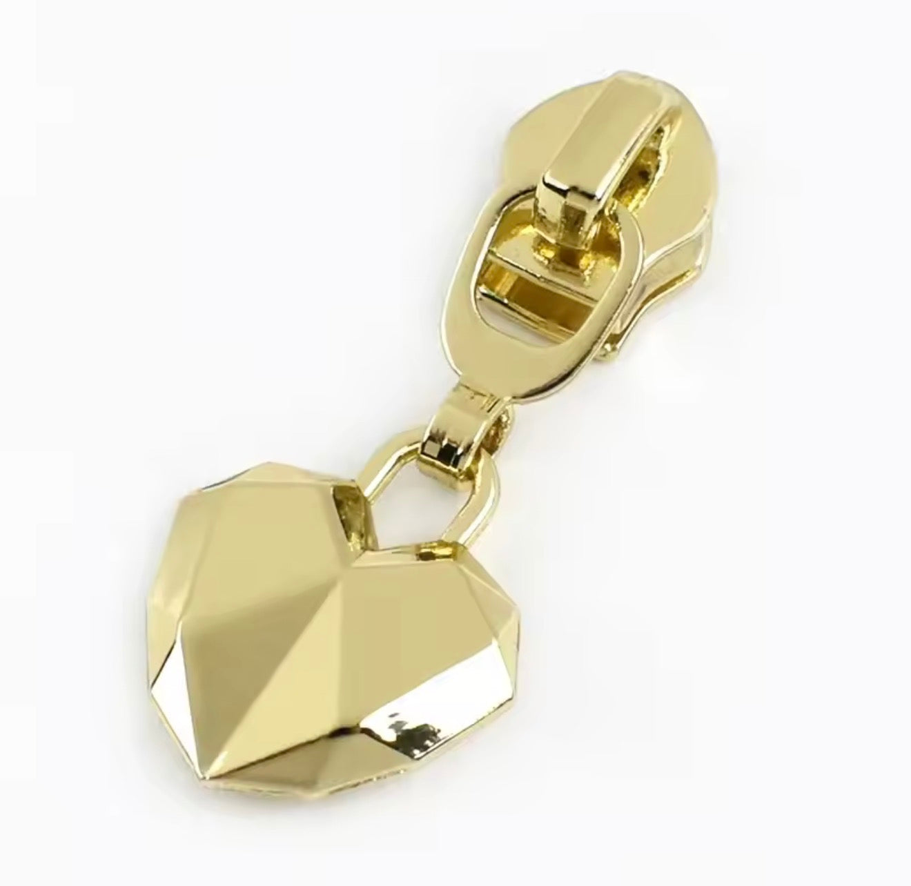 #5 Heart Diamond-Cut Zipper Pull (Fits #5 Nylon Coil Zipper Tape, 1-Pack)