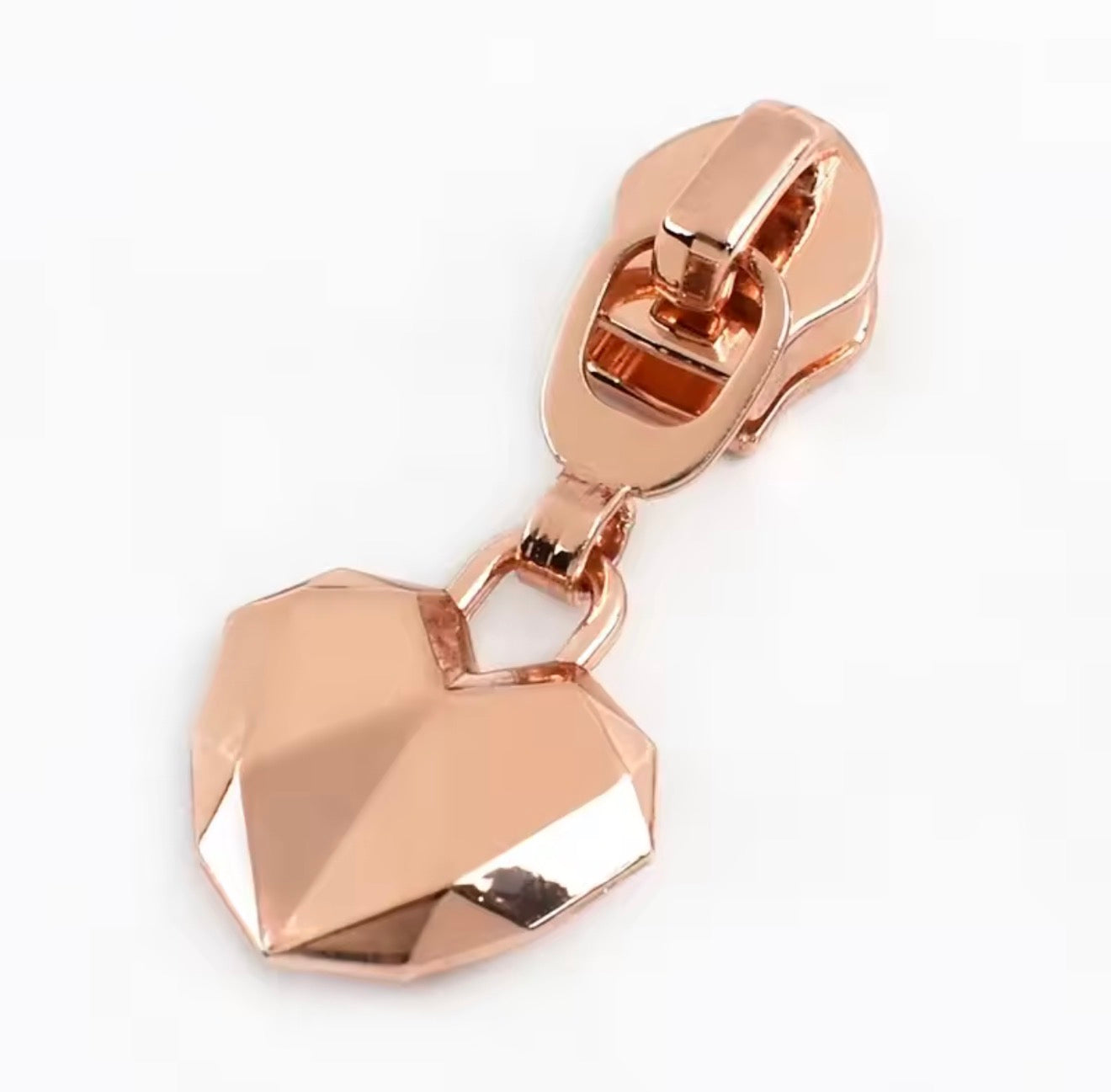 #5 Heart Diamond-Cut Zipper Pull (Fits #5 Nylon Coil Zipper Tape, 1-Pack)