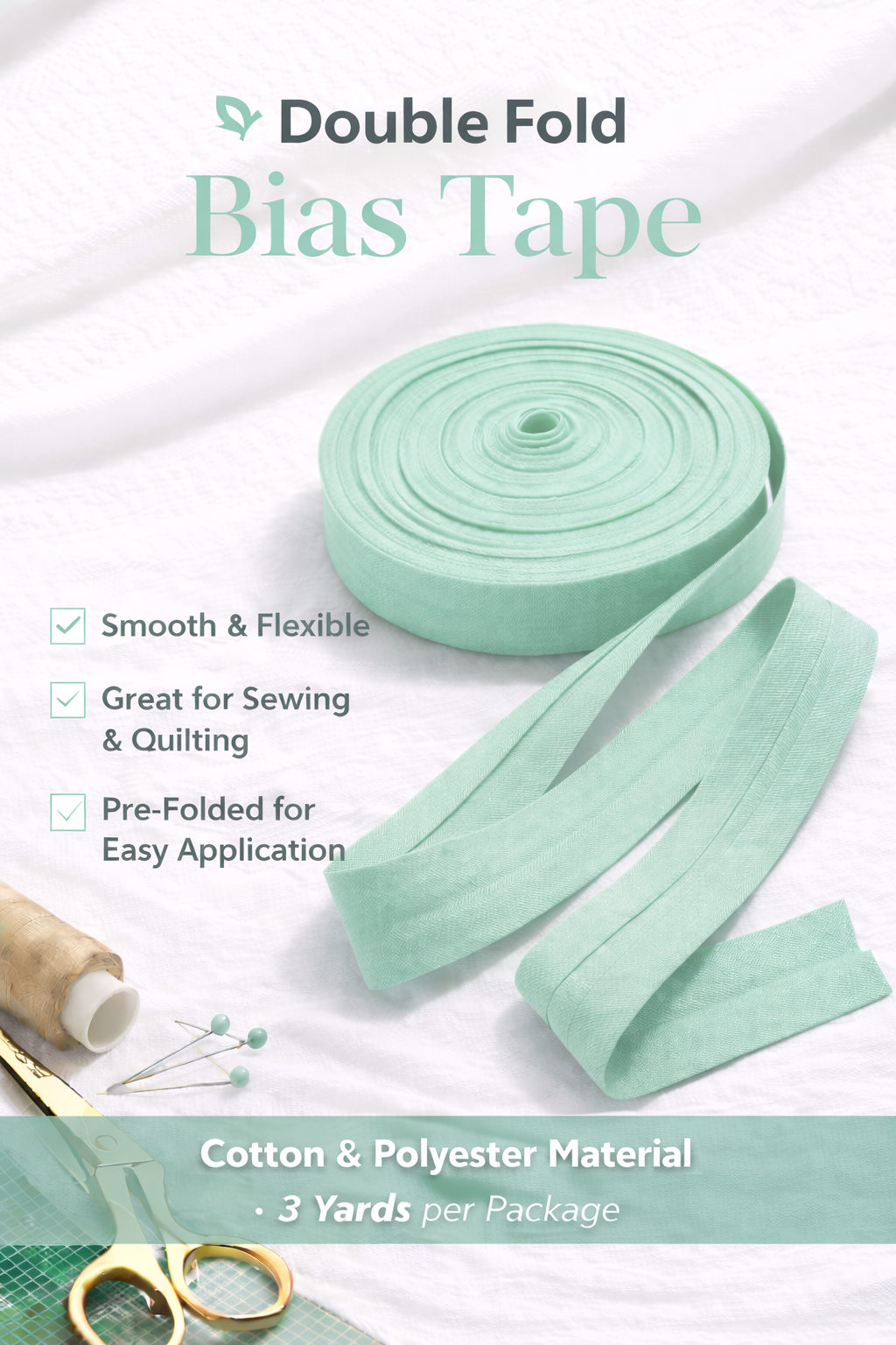 Double Folded Bias Tape – Multiple Colors Available