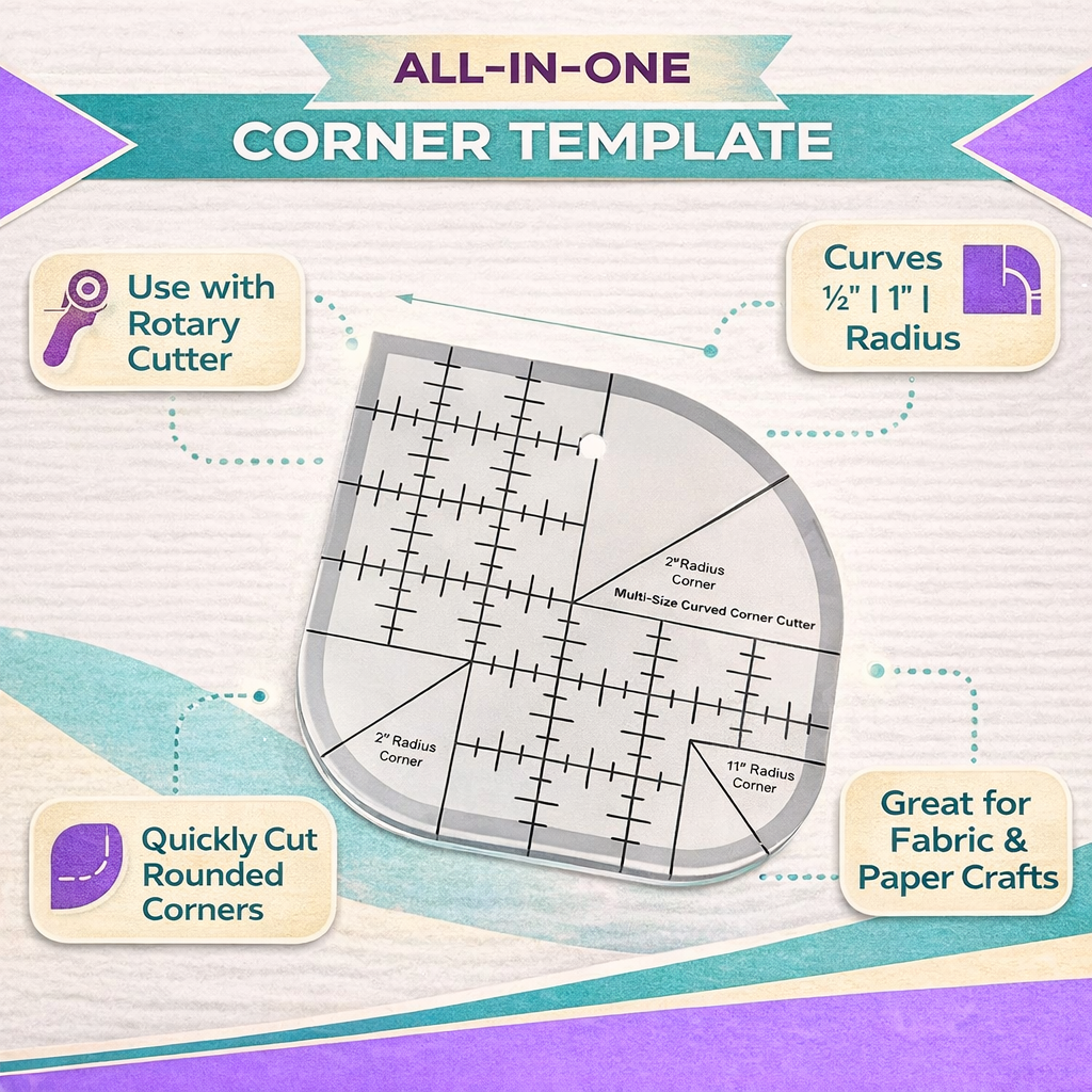 Sewing Corner Ruler- Multi-Radius Template
