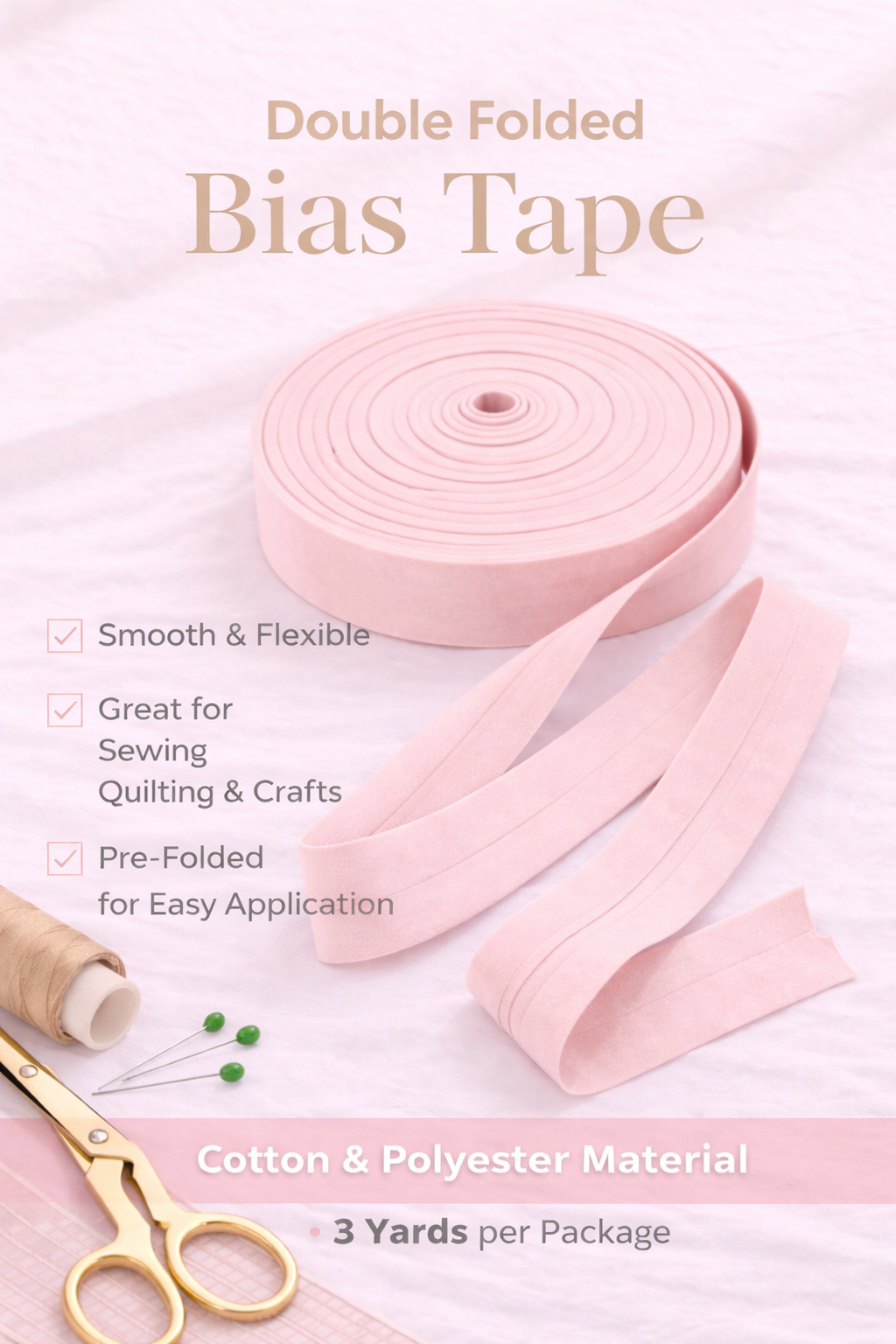 Double Folded Bias Tape – Multiple Colors Available