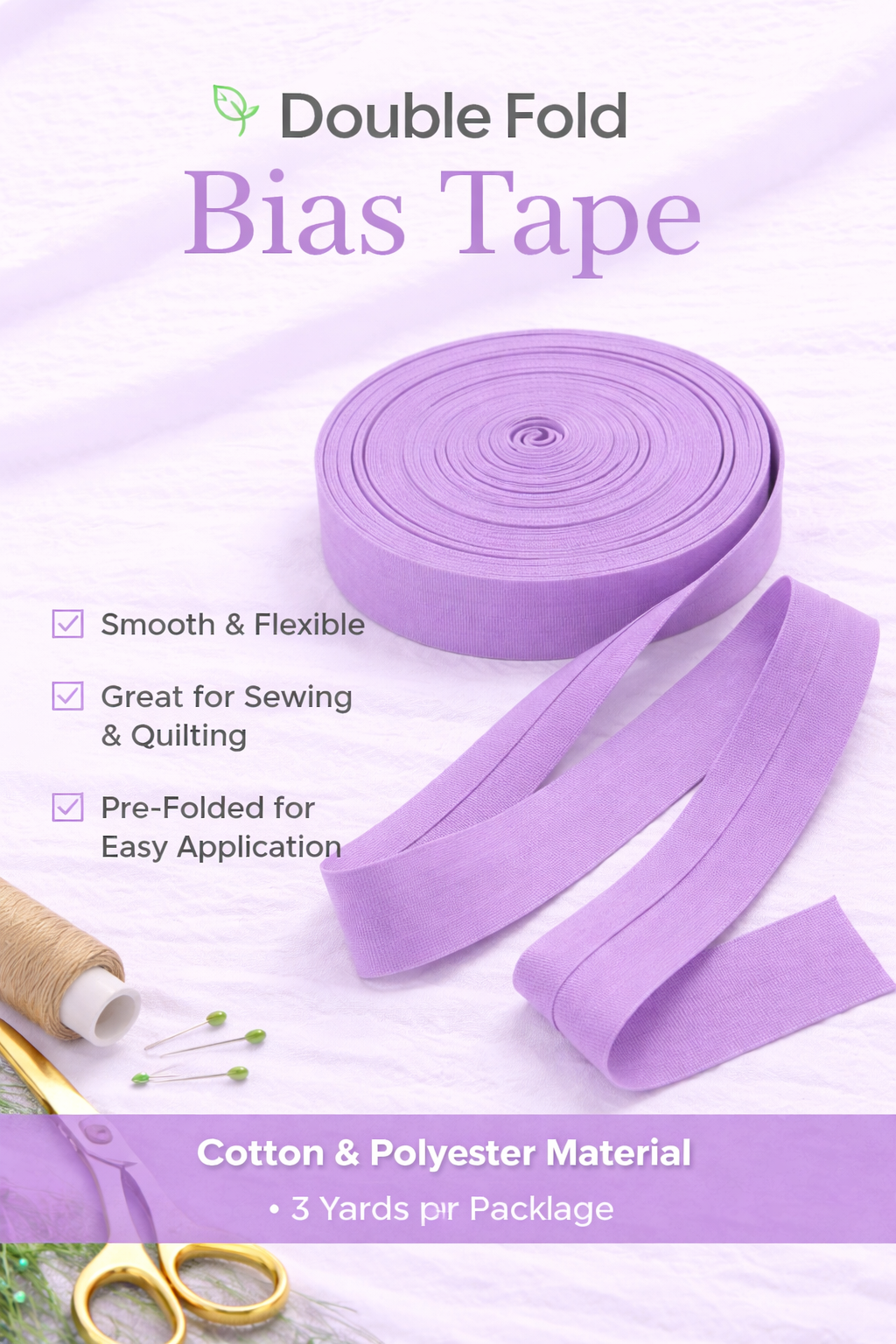 Double Folded Bias Tape – Multiple Colors Available