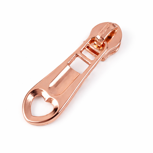 #5 Long Pull with Heart Zipper Pull (Fits #5 Nylon Coil Zipper Tape, 1-Pack)