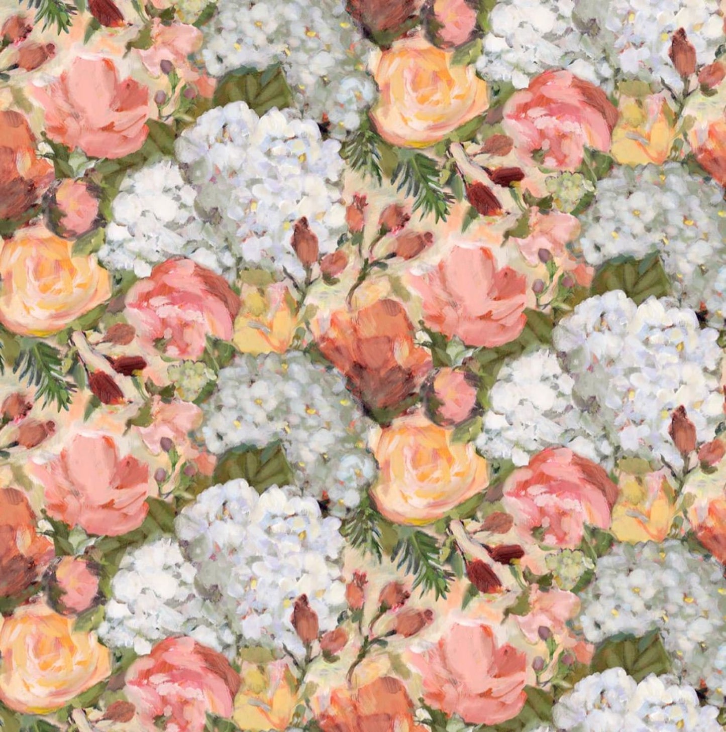 Packed Hydrangea Fabric – Hydrangea Reverie by Springs Creative