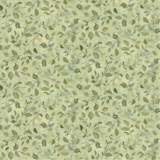 Green Leaves Fabric – Hydrangea Reverie by Springs Creative