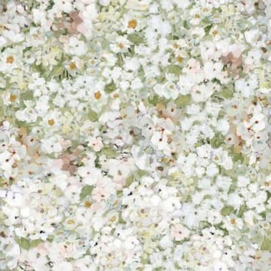 White Floral Fabric – Hydrangea Reverie by Springs Creative