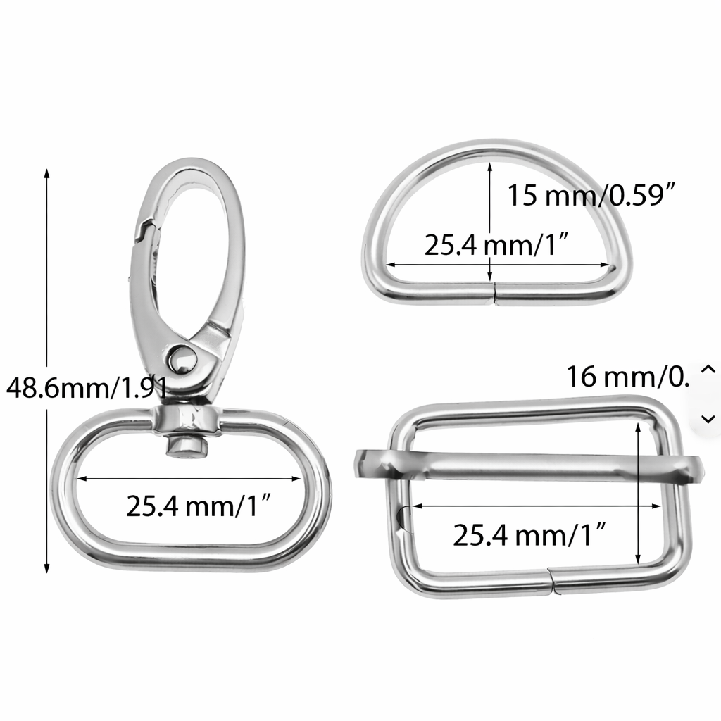 Sewing Hardware Set – Swivel Hook, D-Ring & Slider