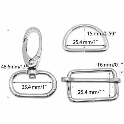 Sewing Hardware Set – Swivel Hook, D-Ring & Slider