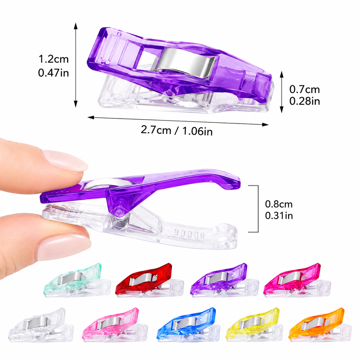 Mini Sewing Clips | Assorted Colors | Quilting & Craft Clips