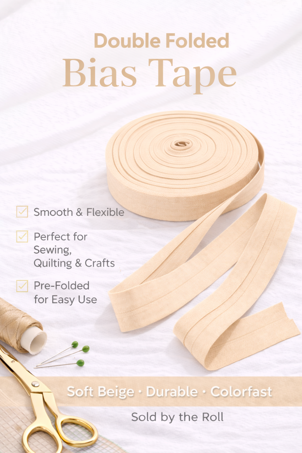Double Folded Bias Tape – Multiple Colors Available