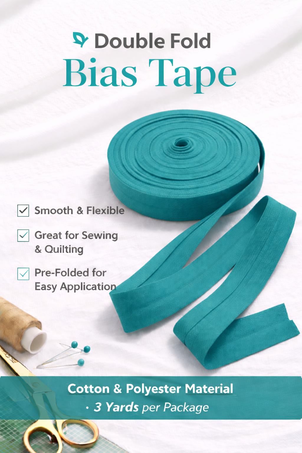 Double Folded Bias Tape – Multiple Colors Available