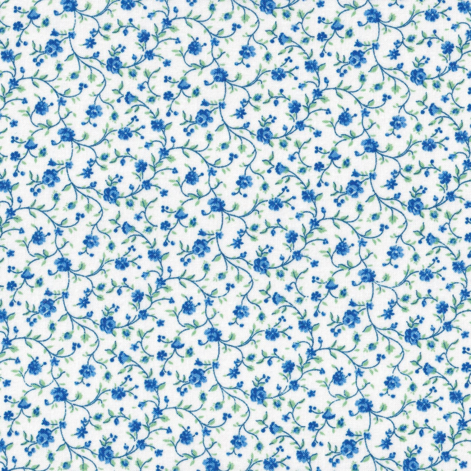 Wildflowers – Blue Floral Vines Fabric – Zipjoy