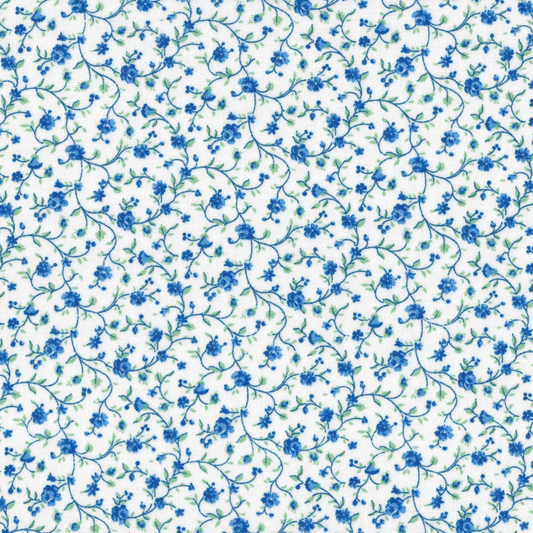 Wildflowers – Blue Floral Vines Fabric