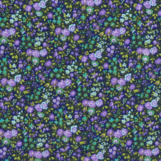 Purple Small Bouquet Floral Fabric