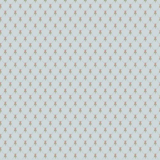 Sky Blue Mini Bud Floral Fabric