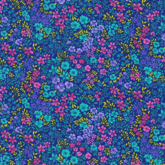 Blue Spring Floral Fabric